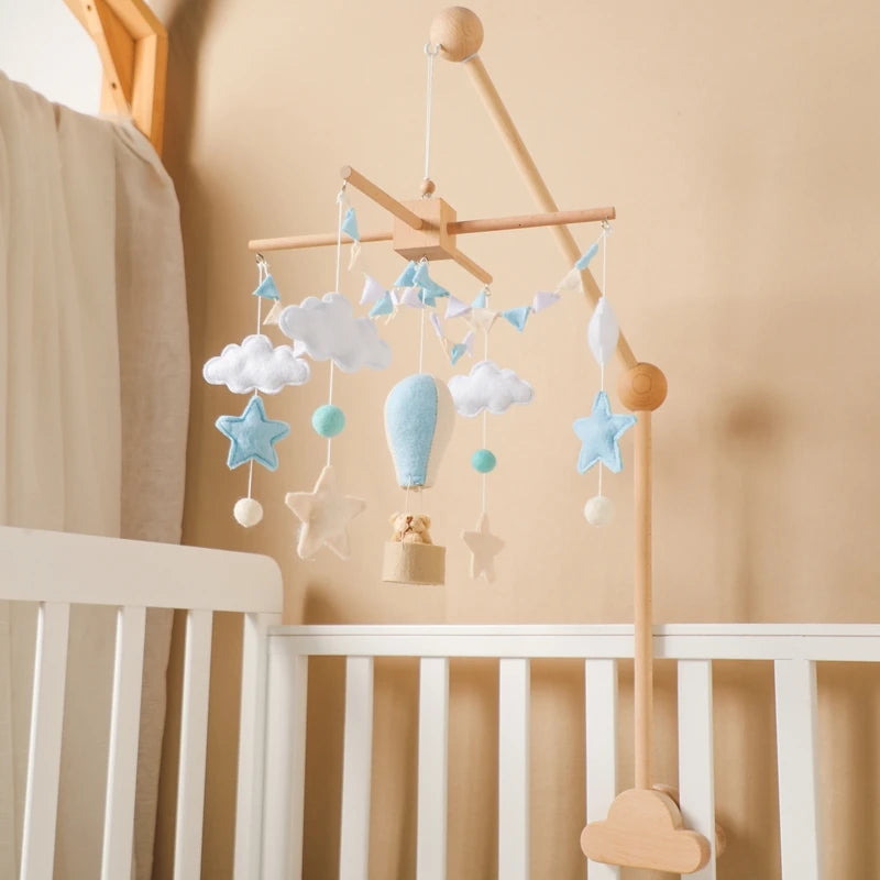 Baby Crib Mobile Wooden Bed