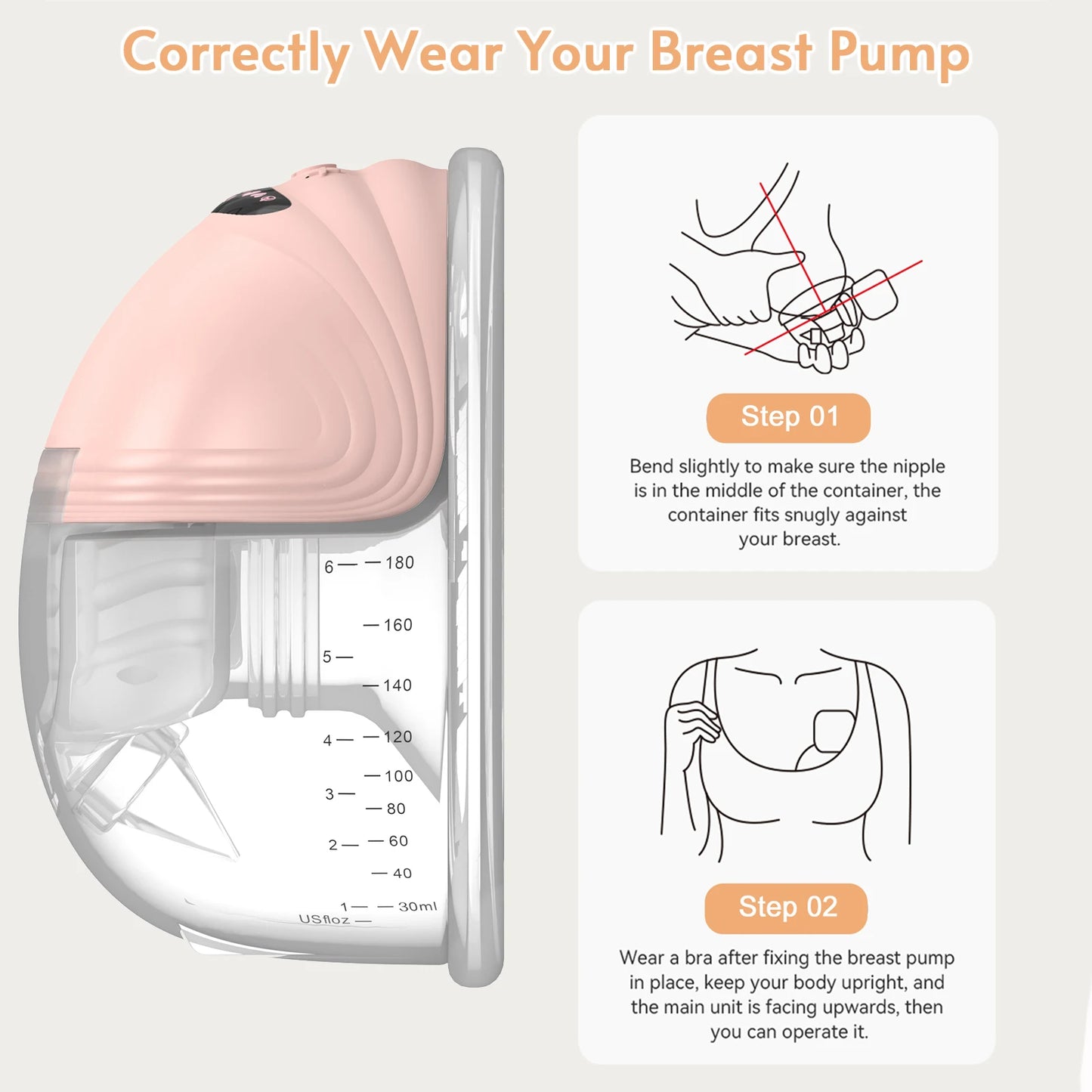 Portable Electric Breast Pump Wearable for Breastfeeding Hands Free