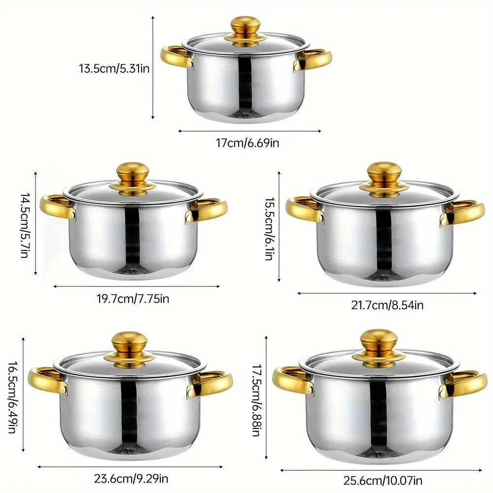5-piece stainless steel cookware set