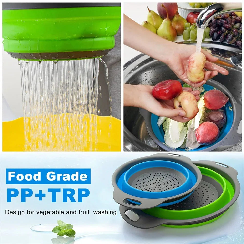 Round Collapsible Colander Silicone