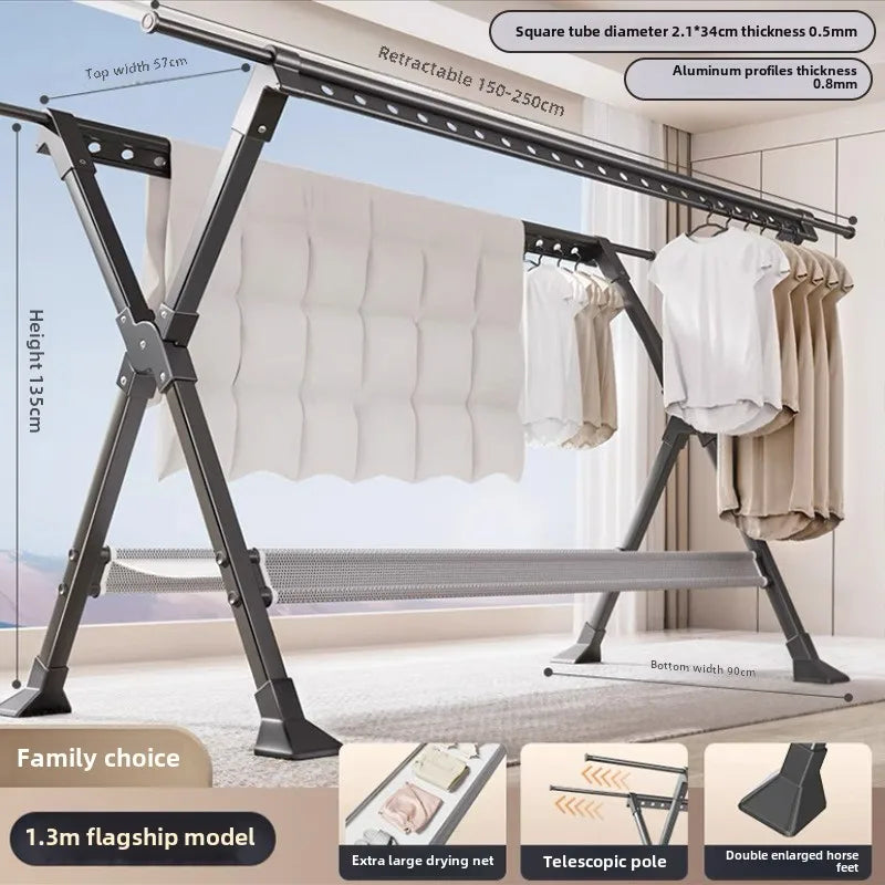 Floor-to-ceiling drying rack