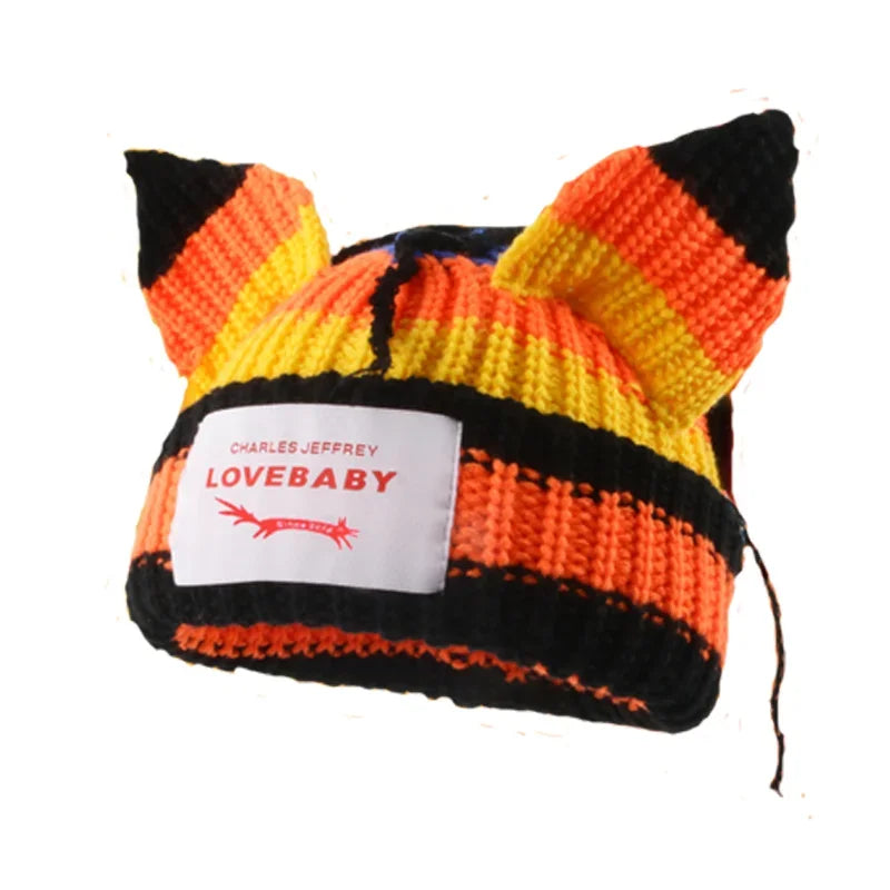 Long fox Ears Knitted Hat