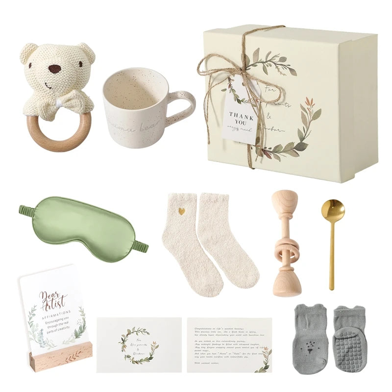 Baby Bathing Set Gift Box Wooden